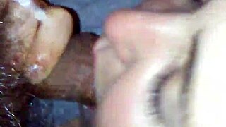 BBW wife gives blowjob and swallows