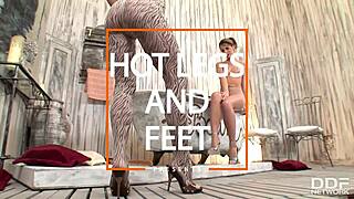 Lepidoptera and Mya Diamond's hardcore lesbian foot play in pantyhose.