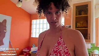 why does this milf stepmom fake mtv cribs? to trick her stepson into fucking her pussy.