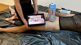 Girlfriend Milks Boyfriend With Blow Machine