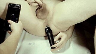 amateur couple prostate milking with a vibrator