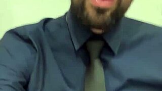 Hung Daddy's Hard Jerking Contrasts with Beastly Cum