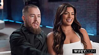 Wifey gorgeous hotwife Karina Valentina gets fucked hard while hubby watches