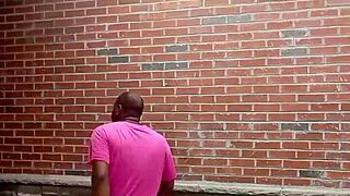 private strip tease facing backwards in warm weather