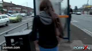 Intriguing Skinny Leyla Ventures into Public Spaces