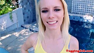 Beautiful Teen 18+ Tugging And Sucking Outdoors!