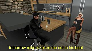 late night cheating sex in the kitchen with wife