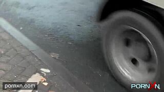 Intriguing Skinny Leyla Ventures into Public Spaces