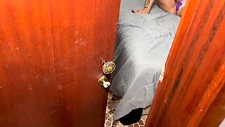 hot stepdaughter spied after bath, applying cream, masturbating, desperate to penetrate her sheer-clad body