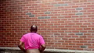 private strip tease facing backwards in warm weather