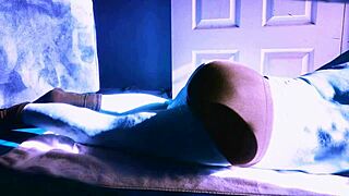 sped up stretching on floor with roller and briefs for some sun and relief in winter december 2021