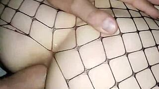 Mature married couple engages in amateur POV anal sex and assfucking during their wedding day.