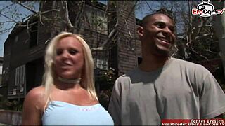 i picked up this blonde milf with natural tits for some interracial sex with my big black cock