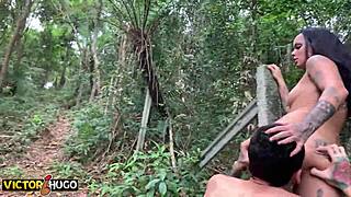 Tattooed Young Girl Has Sex With Stranger In The Woods!