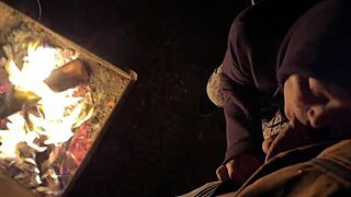 impregnating creampie fucking curvy pregnant woman at public campsite