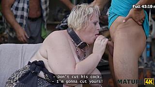 Kinky Giantess Diana Fucks Two Strangers Outdoors