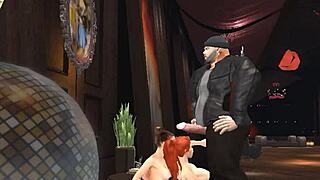 Strip club lap dance ends with facial.