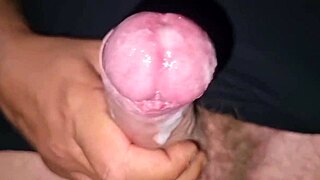 Intense anal and handjob with huge cock