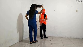 i saw the dirty hospital nurse give the janitor a sloppy blowjob