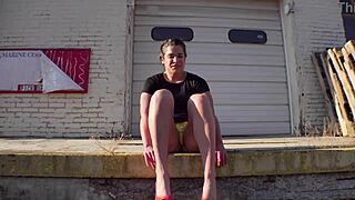 completely bottomless housewife walks the docks flashing her big ass to everyone