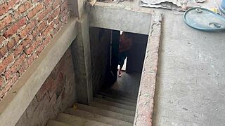 Feeling so horny and slippery, the bricklayer fucked me hard for being a whore