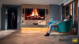 Horny teen cheats on boyfriend in bedroom!