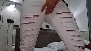 Intense anal and handjob with huge cock