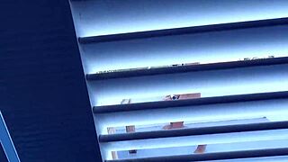 sheila ortega caught on ibiza terrace avoiding neighbors