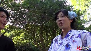 i see hot japanese model saki aoyama suck cock in the park