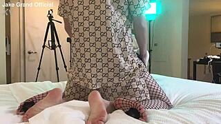 Rapper Fucks Blonde Transsexual Ladyboy in Crossdressing Scene