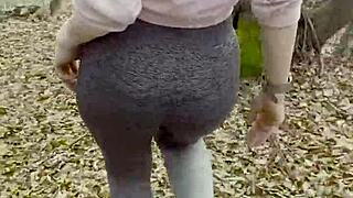 Stop hiking and cum inside me during outdoor sex in the public park.