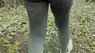 Stop hiking and cum inside me during outdoor sex in the public park.