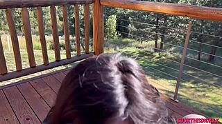 All Natural Teen Sucks Boyfriend's Cock In Woods And Swallows Cum