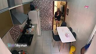 wife steps out of shower to greet delivery man in nightgown