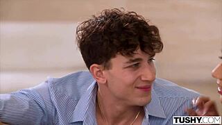 College cutie Sawyer Cassidy experiences a tight fit in her petite form