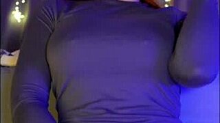 Redhead with Blue Eyes Rides Dildo Passionately