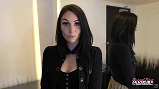 skinny brunette ashley wolf rubs her pussy with a sex toy in her solo session