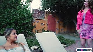 stepteen 18+ gets new stepmom to lick pussy