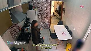 wife steps out of shower to greet delivery man in nightgown