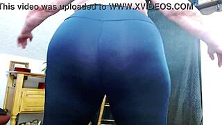 1150 dawn is showing off that fine fat ass in tights with orgasm denial