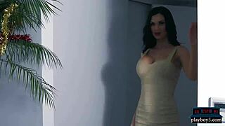 Santa Claus fucks bombshell Jasmin Jae hard with his monster cock in a festive threesome