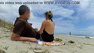 a fat dick in the ass perked up a milf dozing on the beach