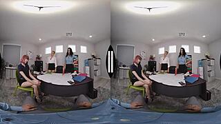 Naughty America Interns with Big Tits Fuck Their Bosses in the Office POV