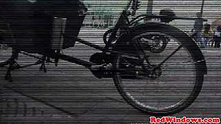 Dutch escort gets pussy pounded in stockings