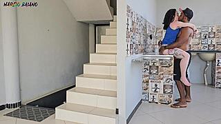 my brazilian wife cleans the house unaware that i'm fucking her bbw mother with big cock