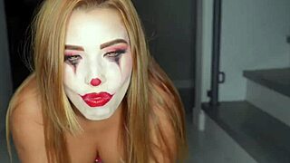 Agatha Vega As Creepy Clown With Christian Clay