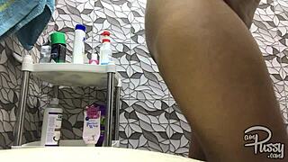 wondering how girls shave their pussies in the shower