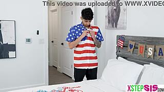 Fourth of July celebration with Korean teen stepsister