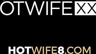 petite wife macy meadows spreads wide for the stud on the couch