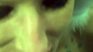 Vilja gives sloppy POV blowjob with gagging